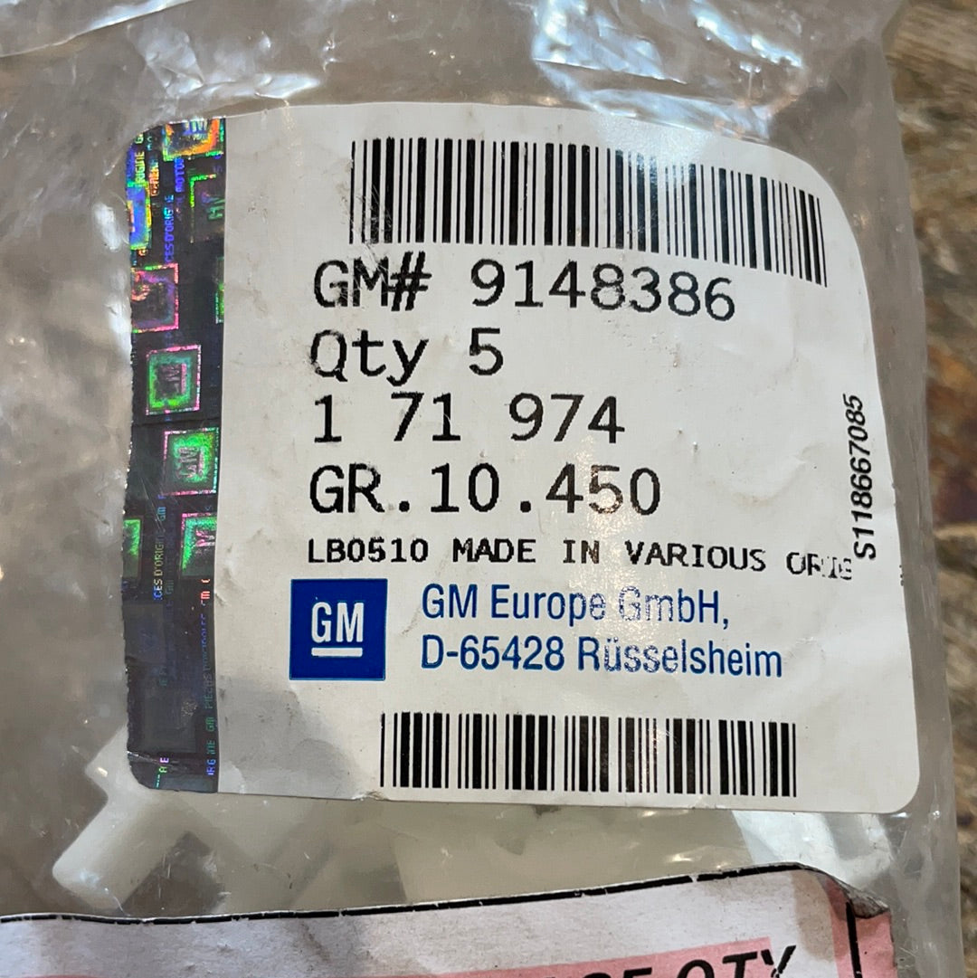 Original GM Opel Omega B Zierleistenclips Seitenwand hinten Neu