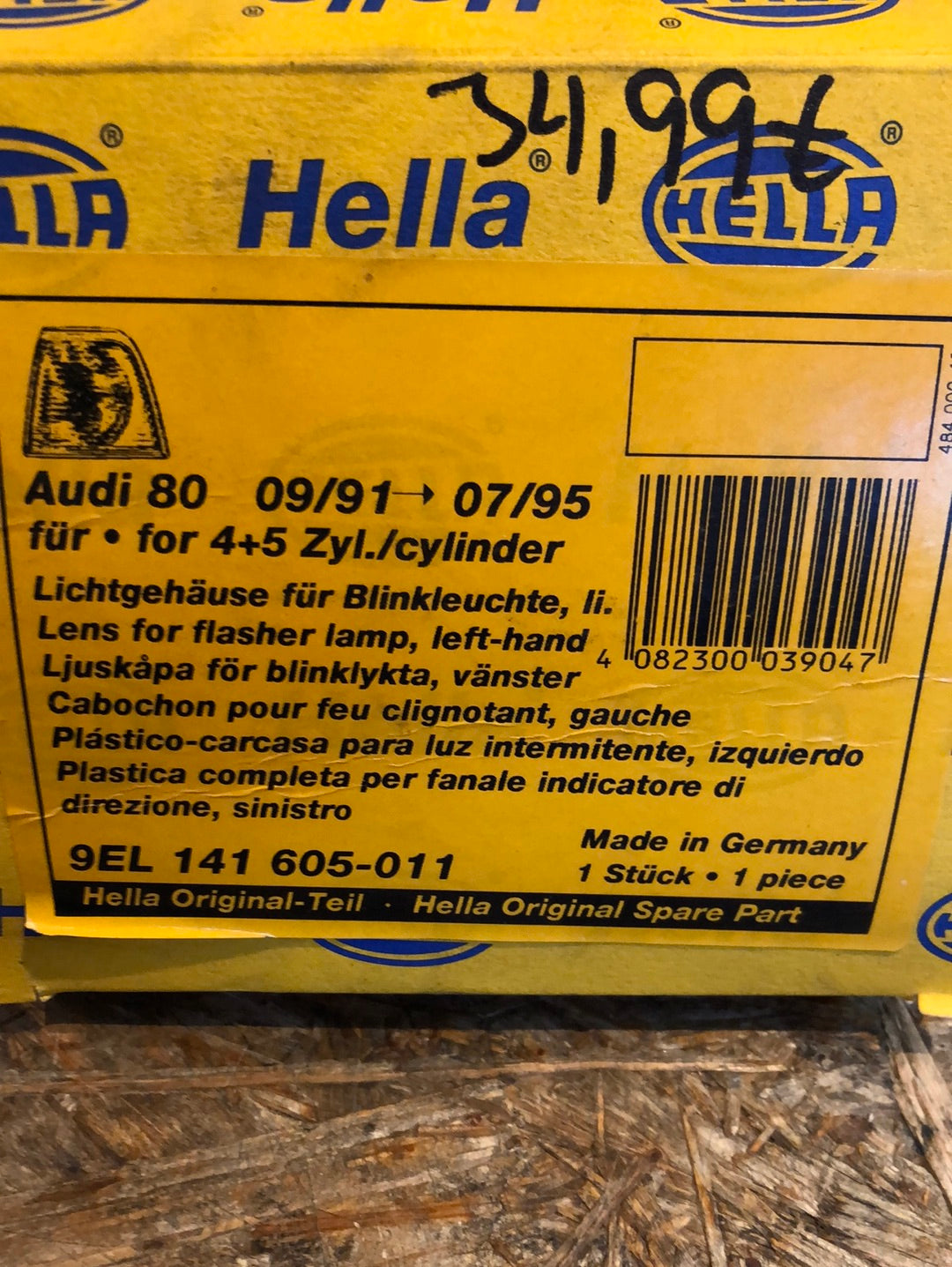 Original Hella Audi 80 Bj. 91-95 Lichtgehäuse Blinker links Neu