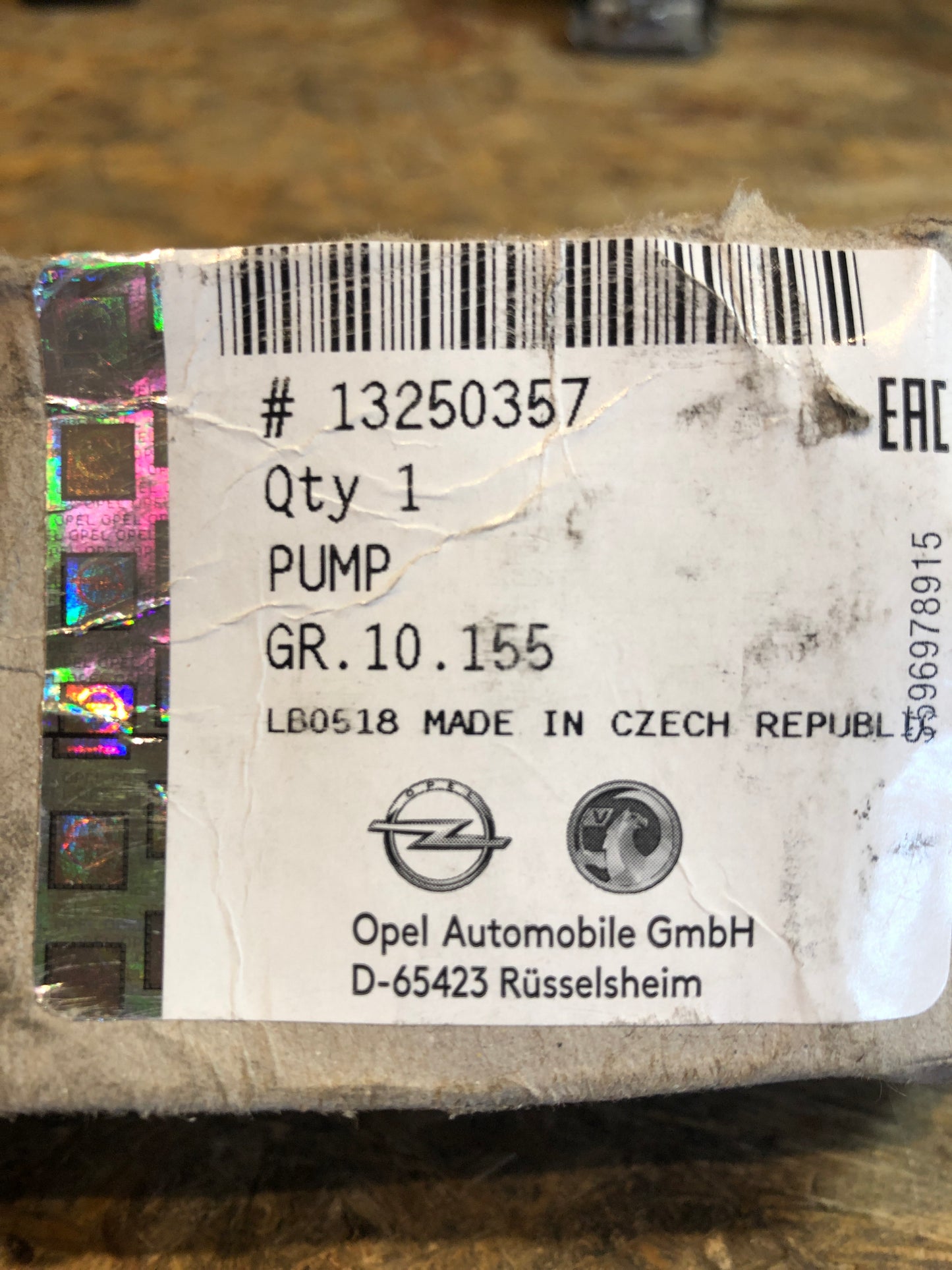 Original GM Opel Astra J Insignia A Meriva B Waschwasserpumpe Neu