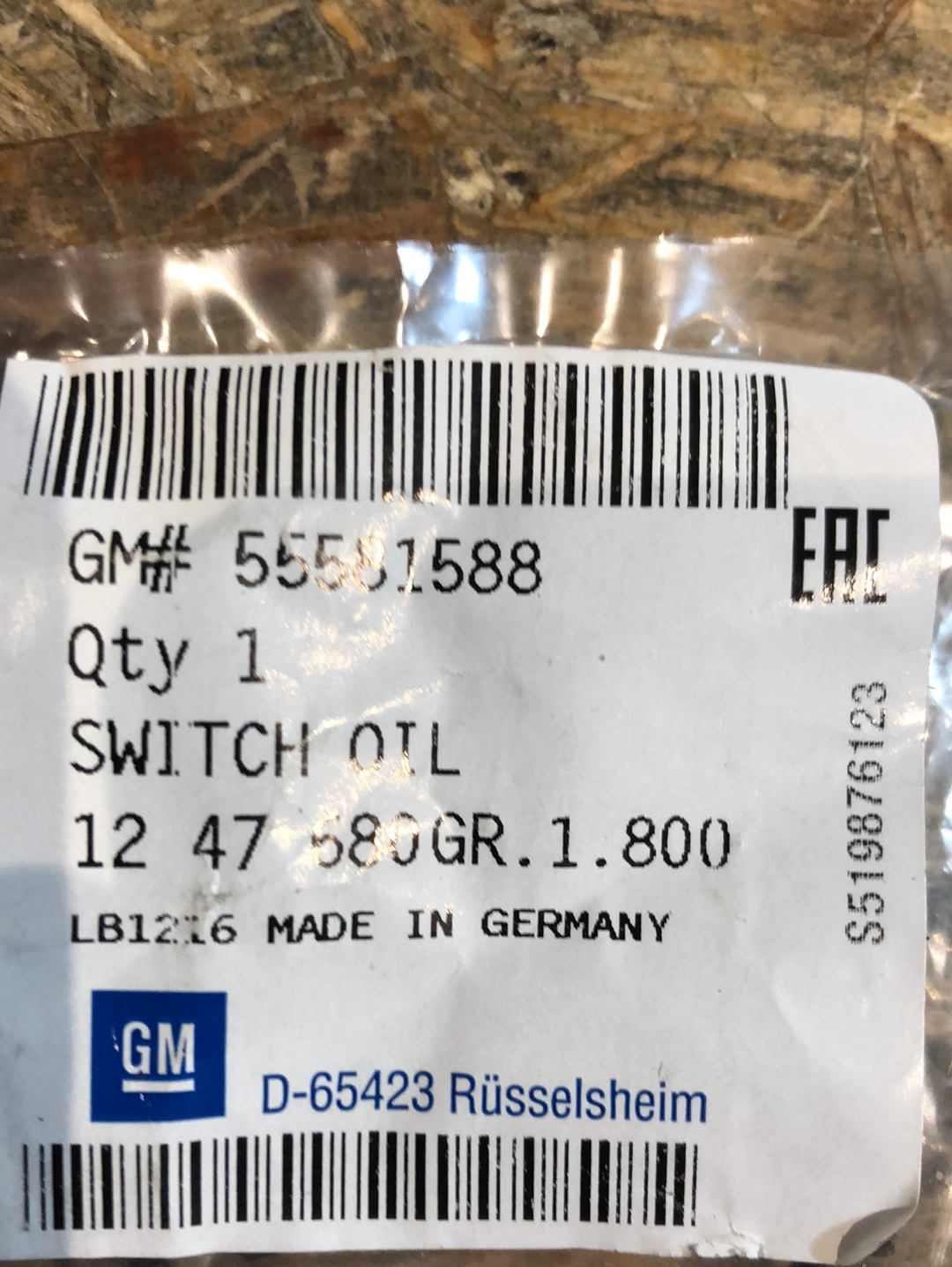 Original GM Opel Agila A Astra G H Cascada Corsa B C Sensor Öldruck Neu