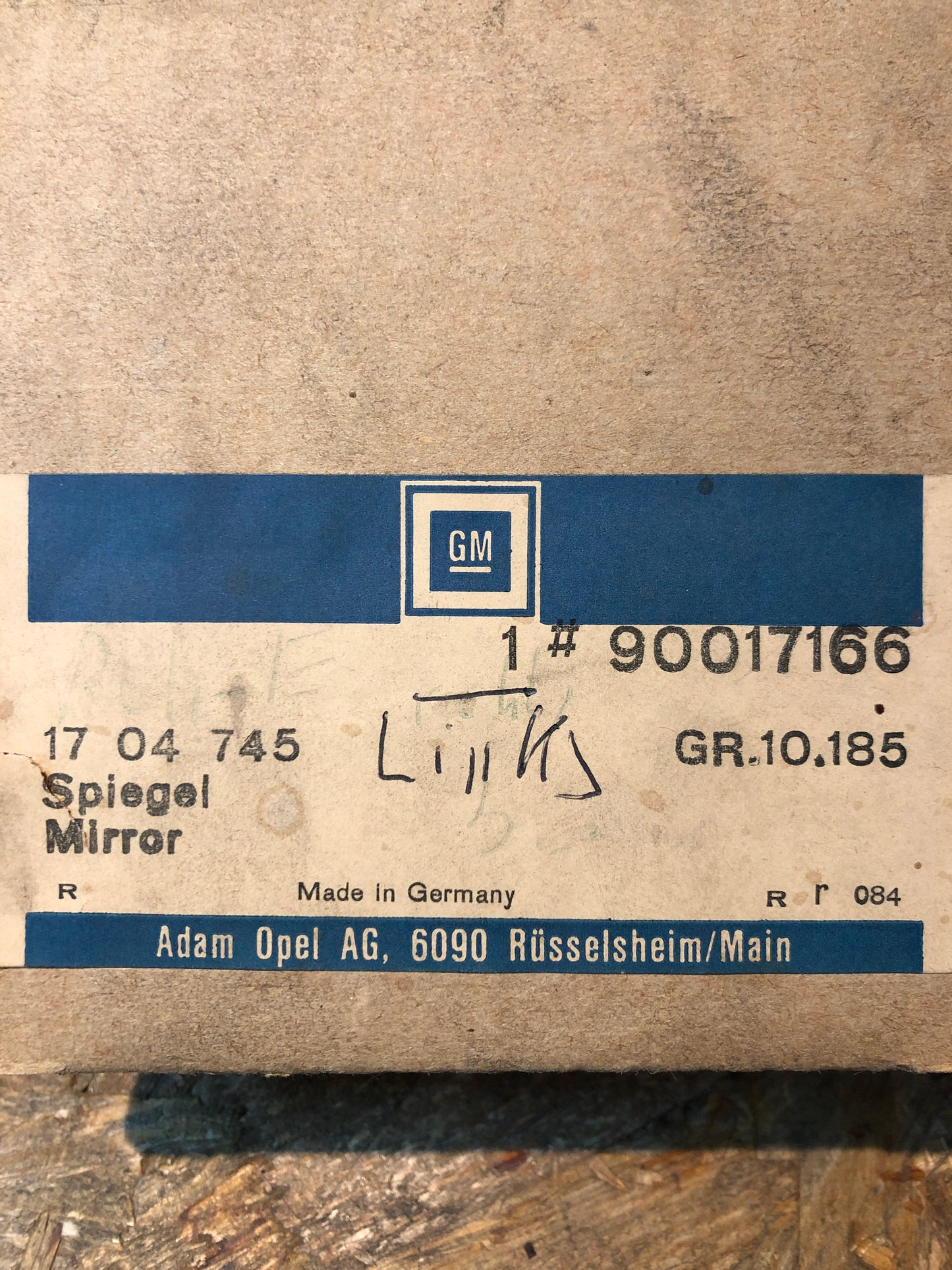 Original GM Opel Rekord E Senator A Außenspiegel links Neu