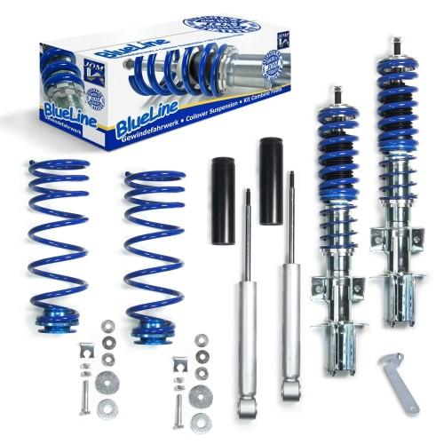 BlueLine Gewindefahrwerk passend für Volvo 850 inkl. Kombi-Modelle Typ LS, LW 2.0i, 2.5i, 2.5i 20V, 2.3i T 20V Baujahr 1991 - 1996, außer Fahrzeuge mit Allradantrieb , Volvo S70 und V70 Typ L 2.0, 2.4, 2.4T, 2.5, 2.5 20V, 2.5T, 2.5TDi, 2.5D Baujahr 1996