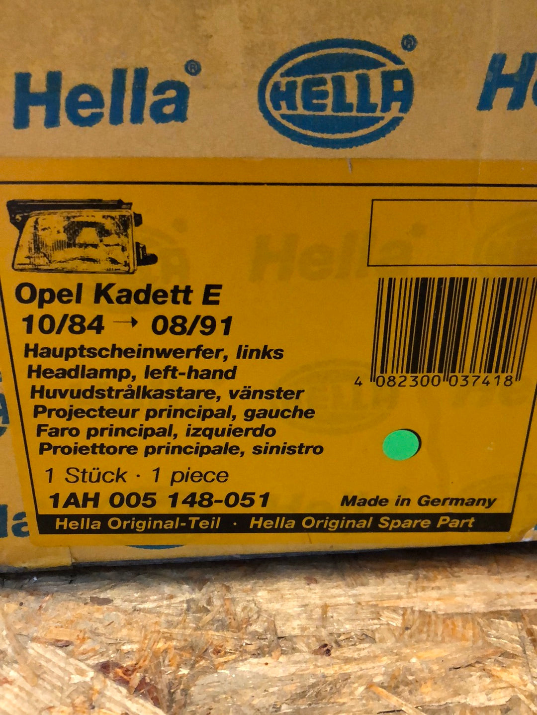 Original Hella Opel Kadett E Bj. 84-91 Hauptscheinwerfer links Neu