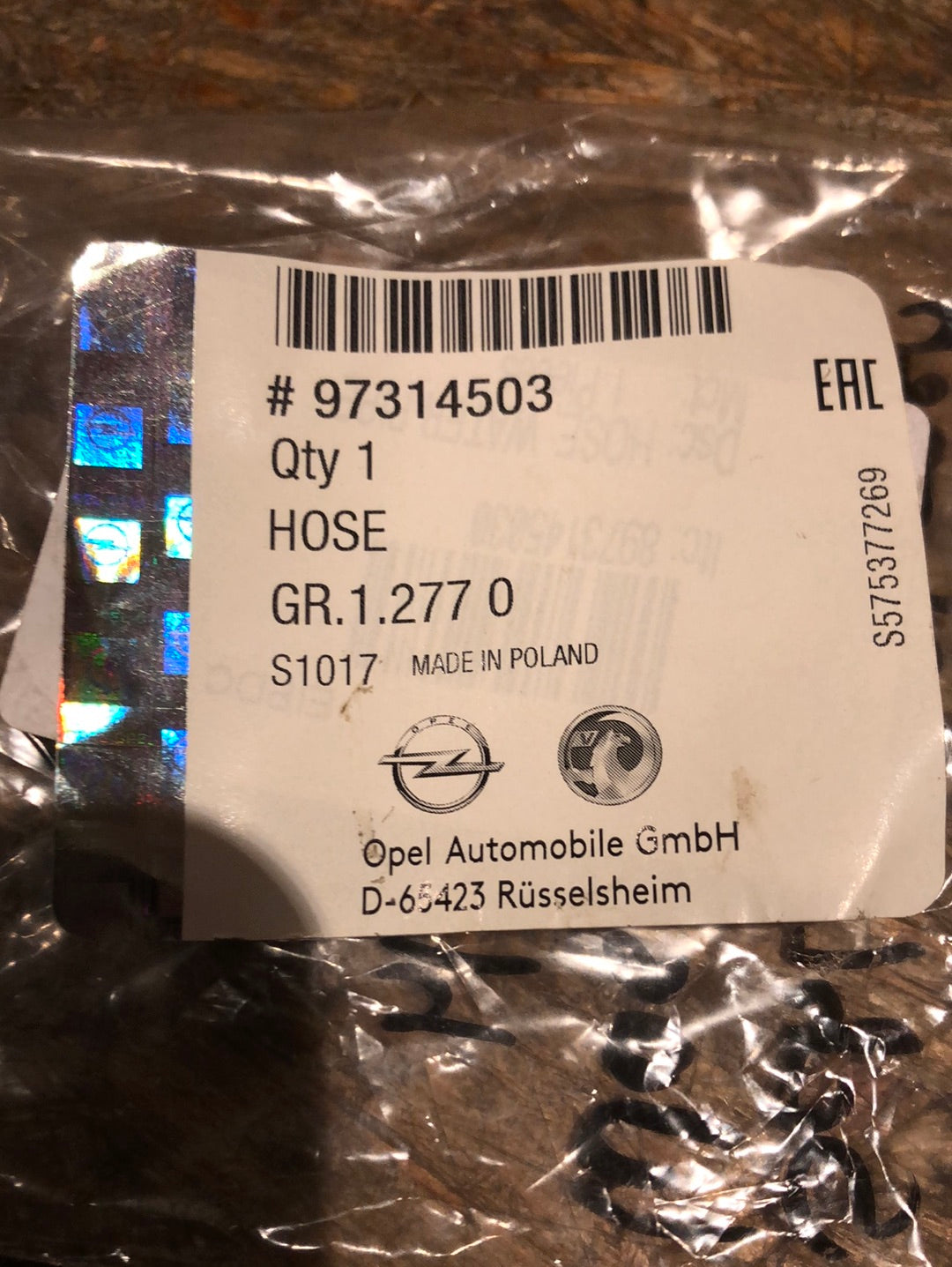 Original GM Opel Astra H Zafira A Schlauchbogen Wasser Ölkühler Neu