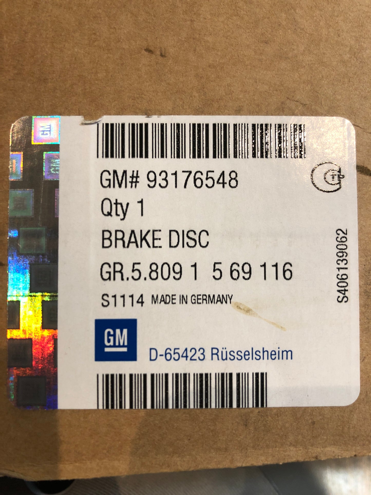 Original GM Opel Astra H Caravan Combo Kastenwagen Bremsscheibensatz Neu