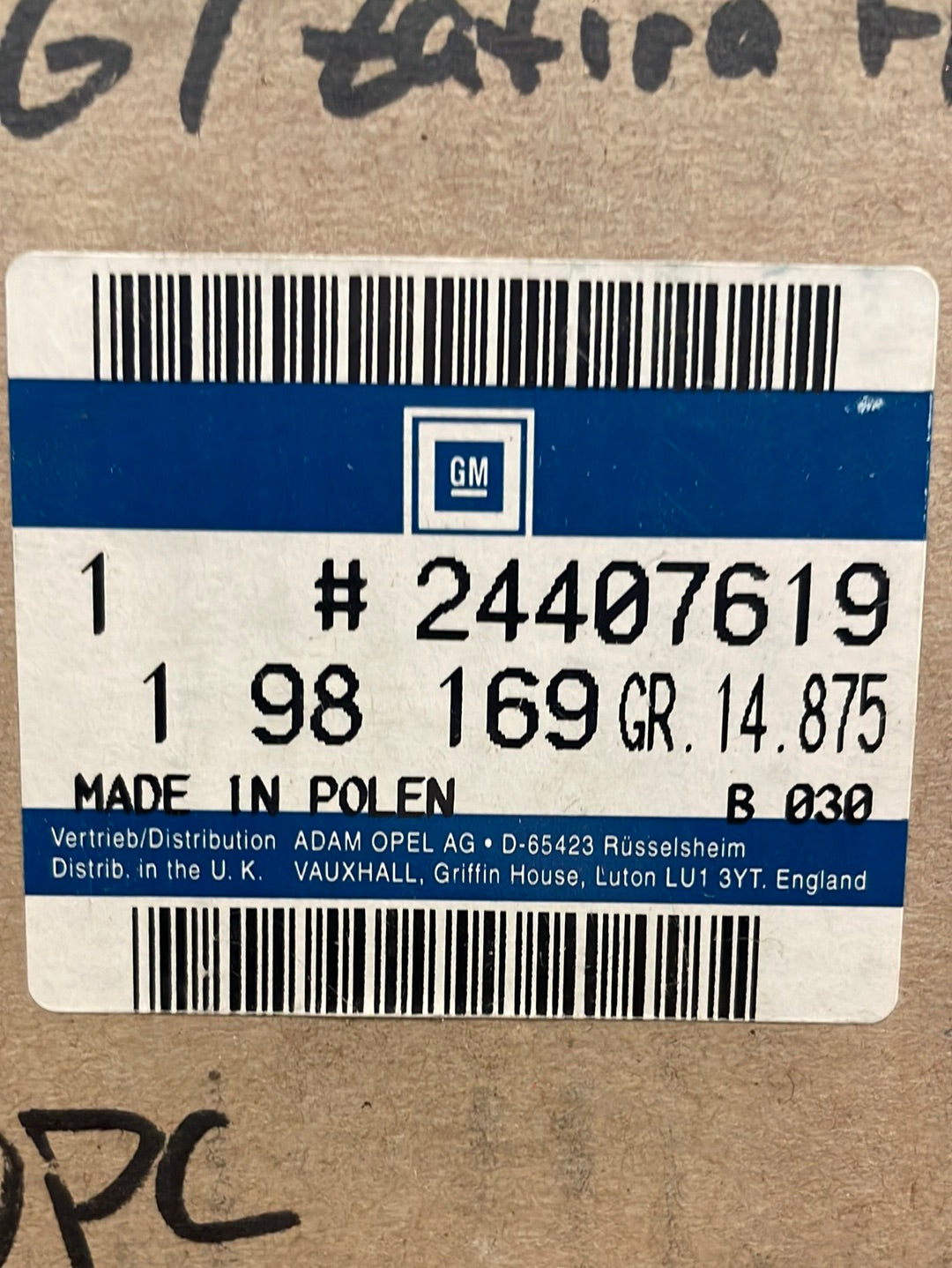 Original GM Opel Astra G Zafira A Sicherheitsgurt für OPC hinten mitte Neu