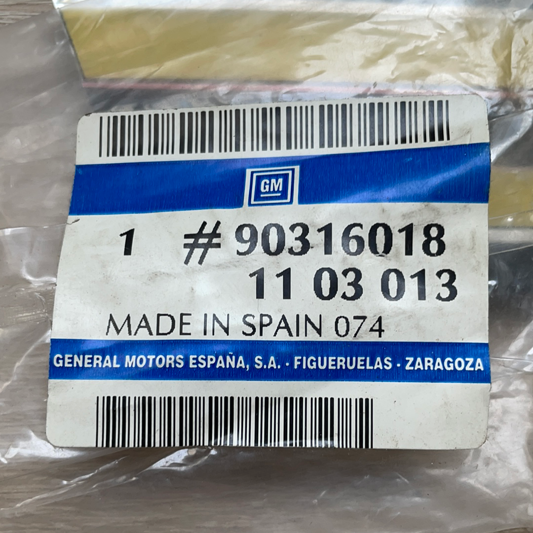 Original GM Opel Corsa A Blende Kotflügel rechts blaugrau mit rotem Streifen Neu