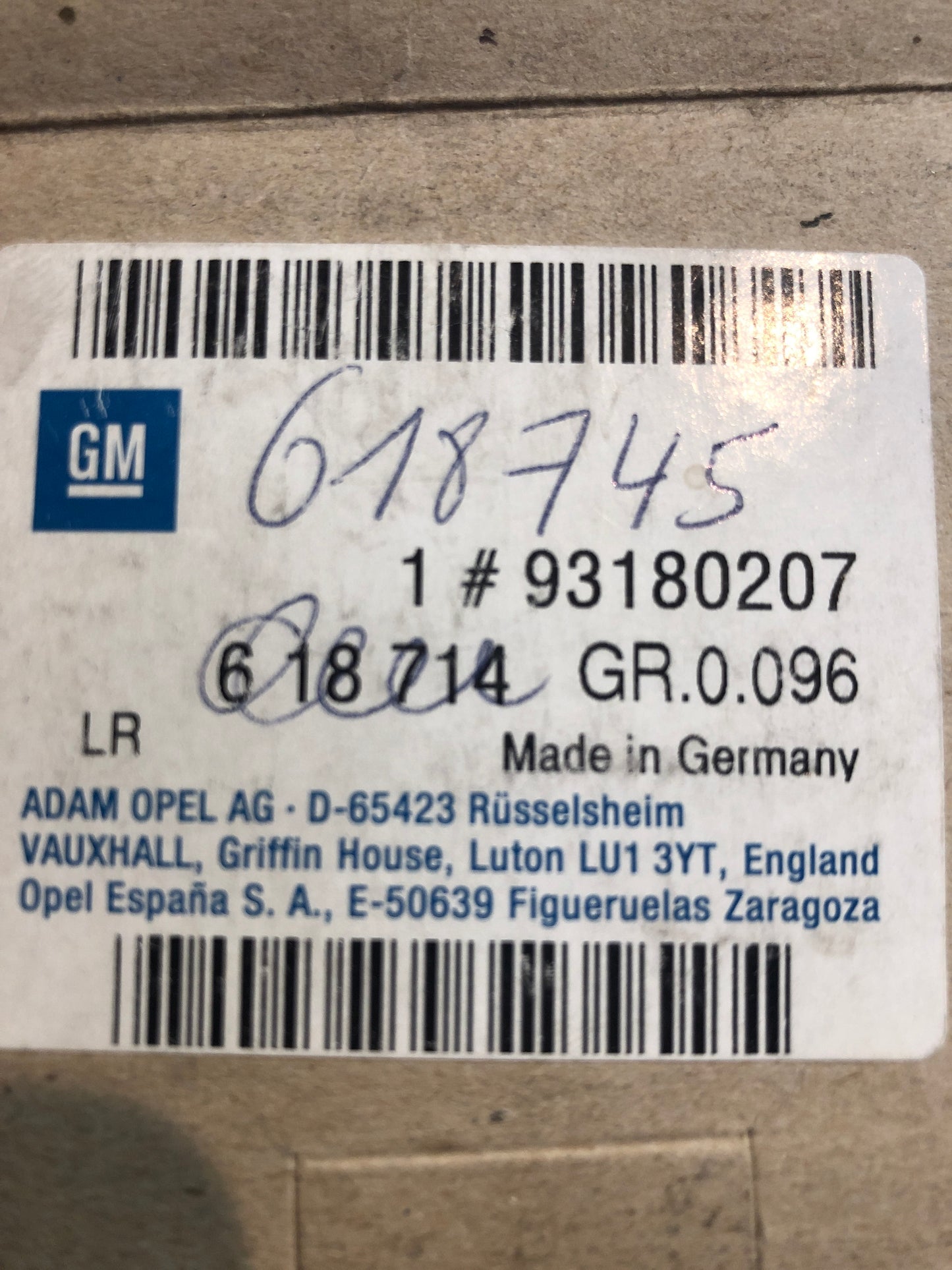 Original GM Opel Corsa C Führungslager Kurbelwelle Neu