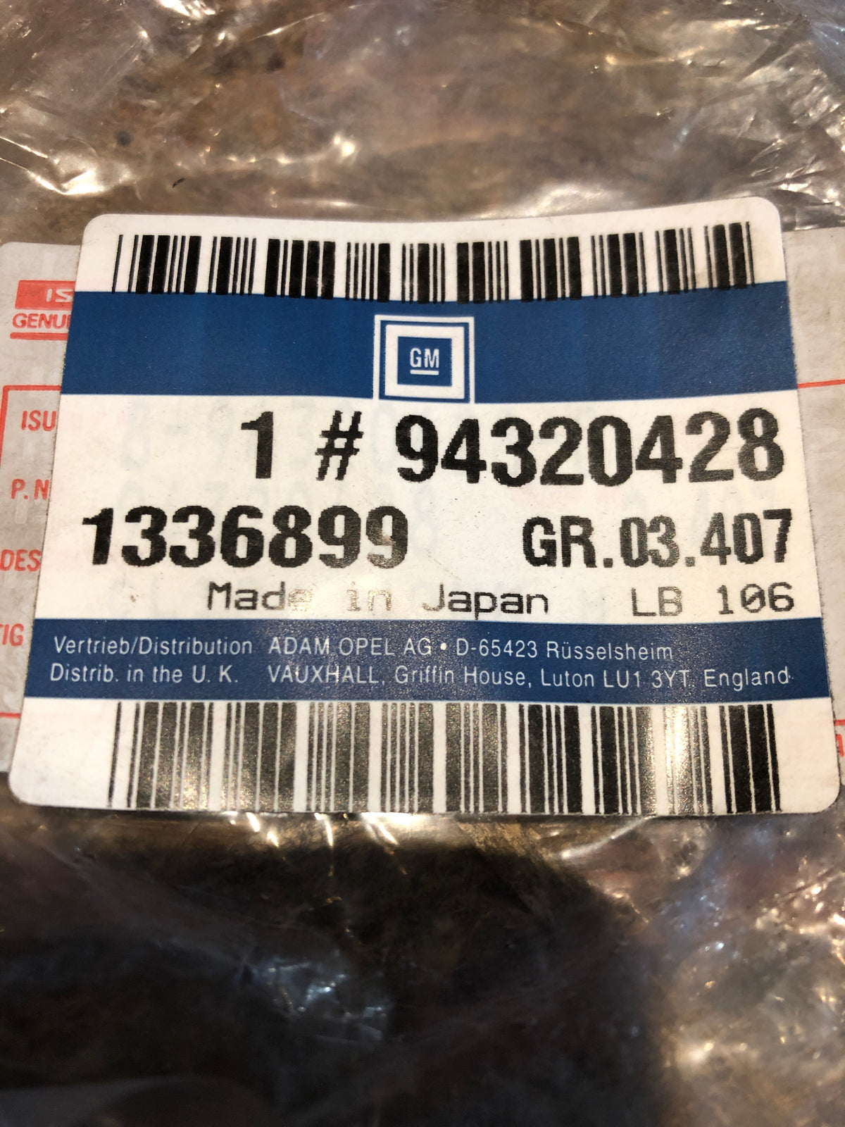 Original GM Opel Frontera A Schlauchrolle Saugrohr Neu