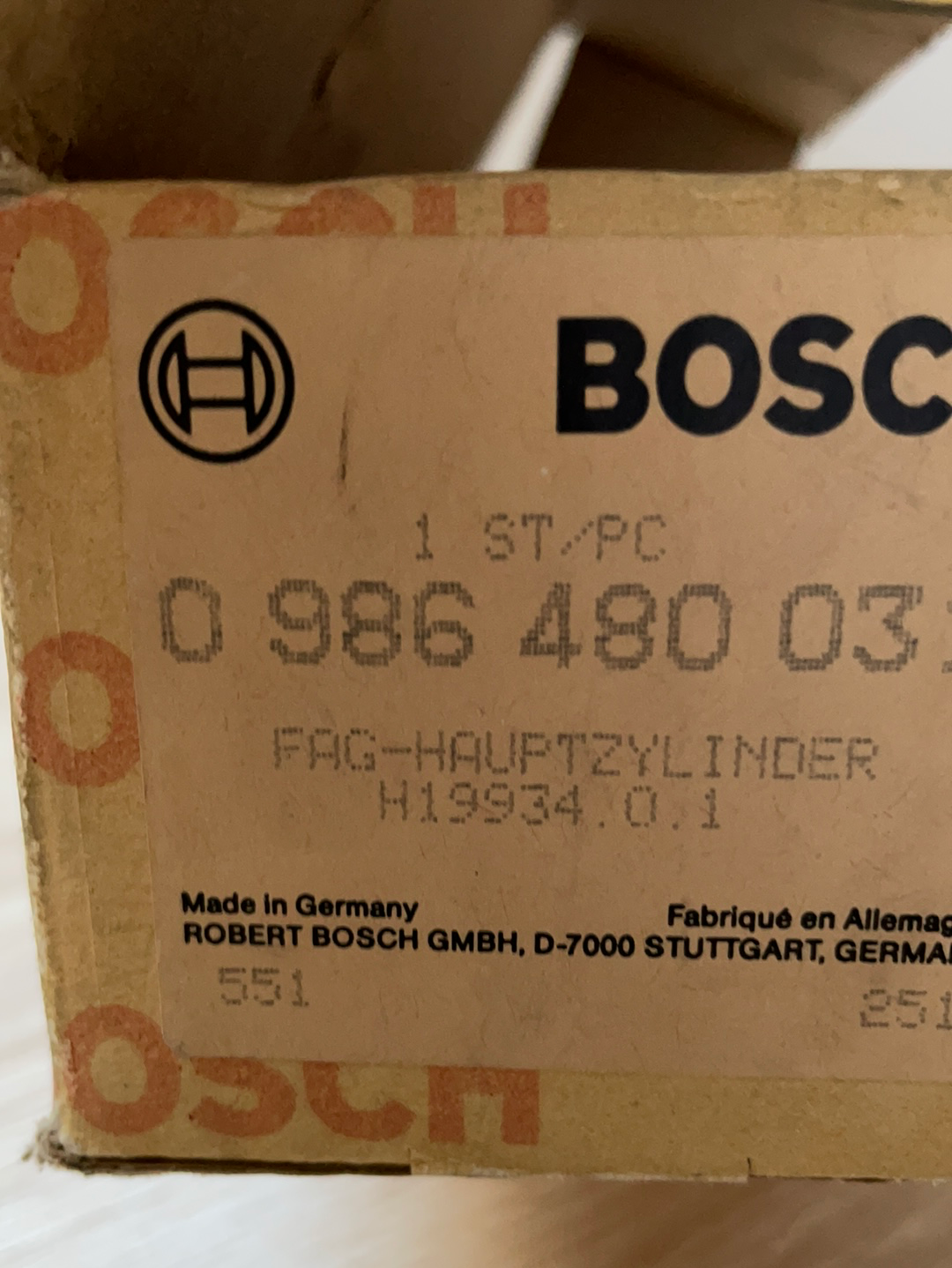 Original GM Audi A4 Avant Bosch FAG Hauptbremszylinder Neu