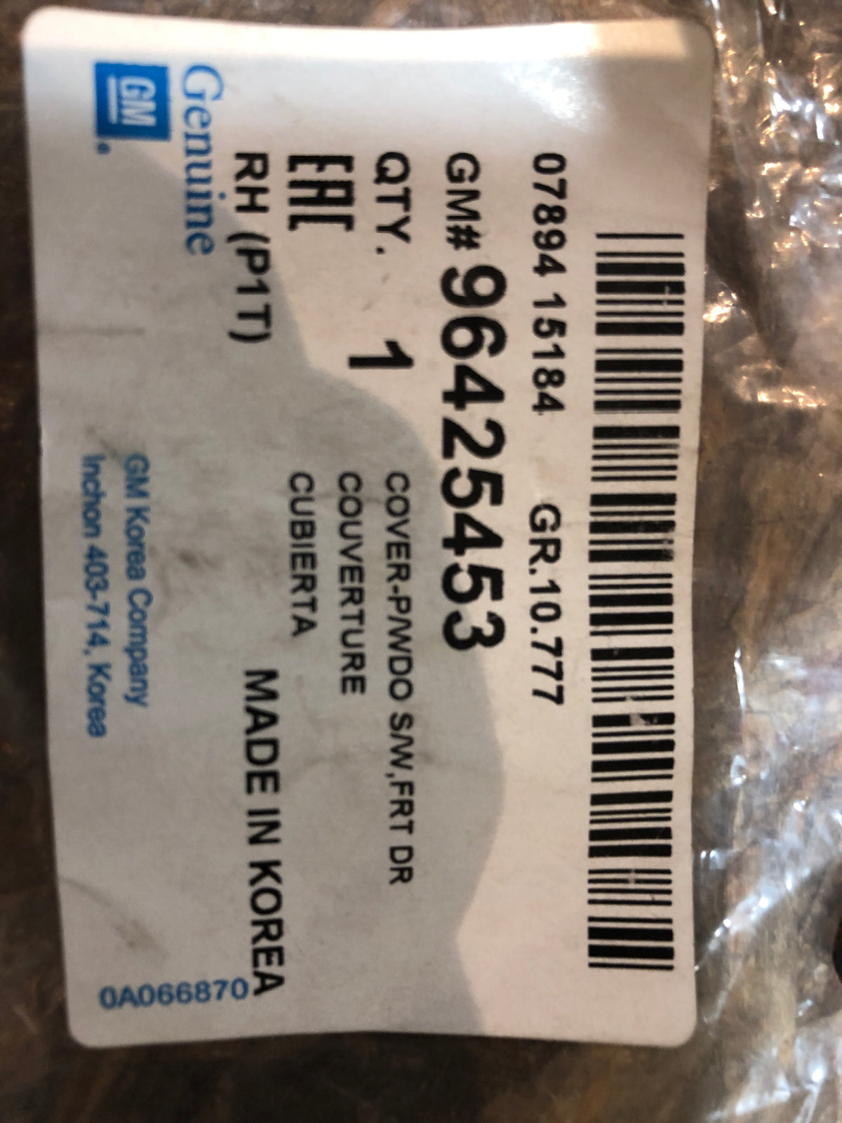 Original GM Chevrolet Aveo Fensterheberknopf Vorne Rechts Neu