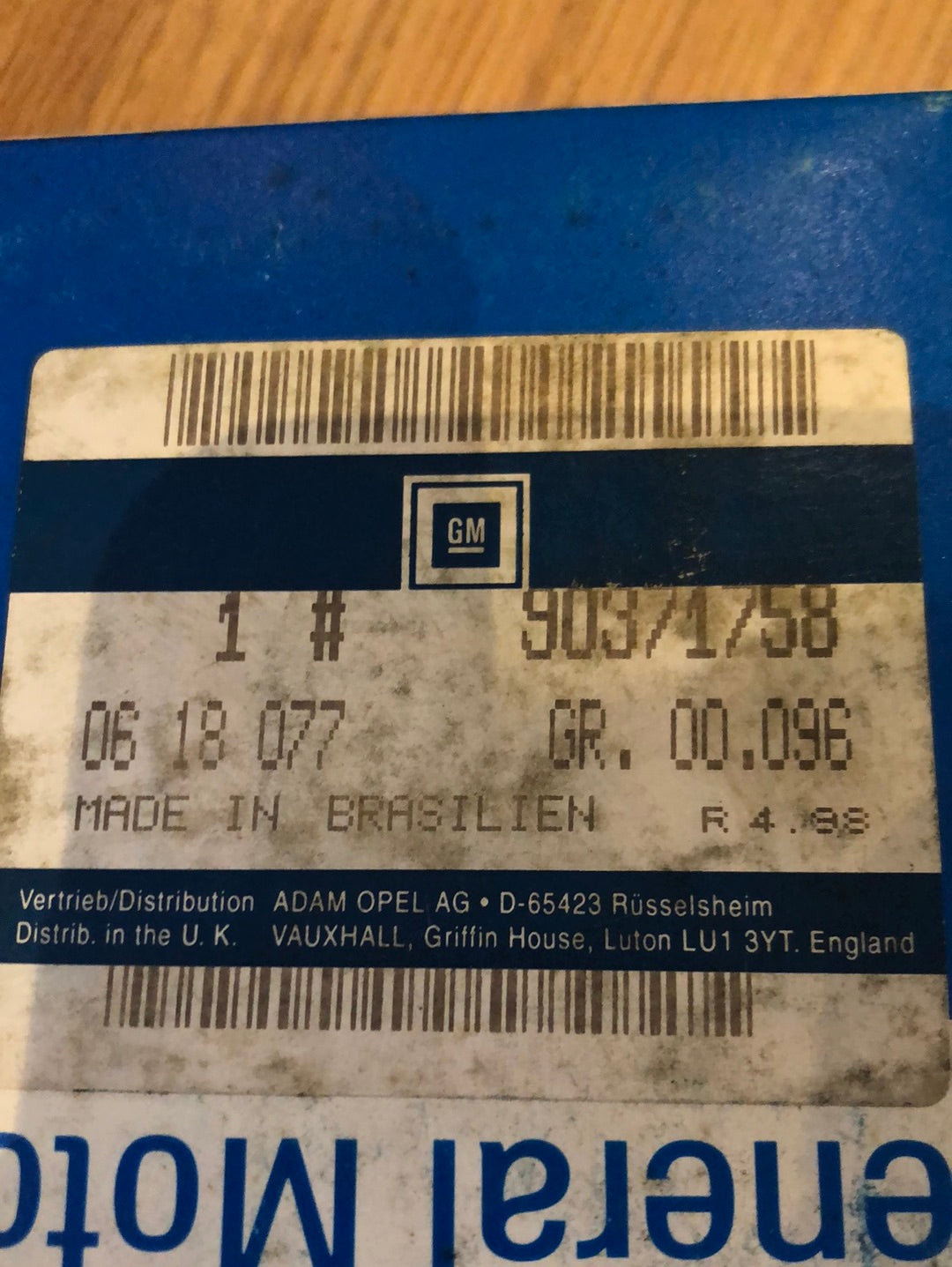 Original GM Opel Omega B Führungslager Kurbelwelle Neu