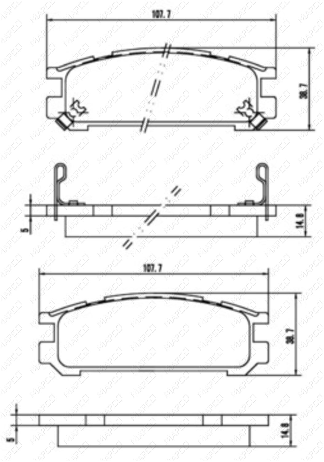 MAPCO Bremsbelagsatz, Scheibenbremse Hinterachse 6897