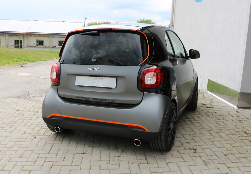 FOX Smart Fortwo 453 Endschalldämpfer quer Ausgang rechts/links inkl. Flexstück - 78x75 Typ 70 rechts/links