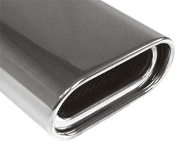 FOX Anschweißendrohr Typ 53 135x80 mm / Länge: 300 mm - flachoval / eingerollt / 16,5° abgeschrägt / mit Absorber
