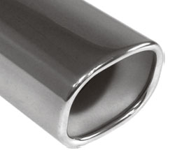 FOX Anschweißendrohr Typ 71 78x75 mm / Länge: 200 mm - rechteckig abgerundet / eingerollt / 15°abgeschrägt / mit Absorber