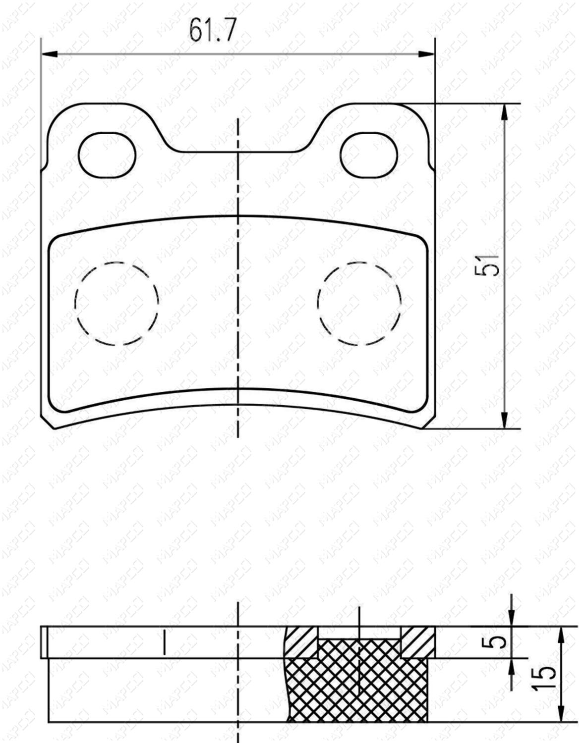 MAPCO Bremsbelagsatz, Scheibenbremse Hinterachse 6880