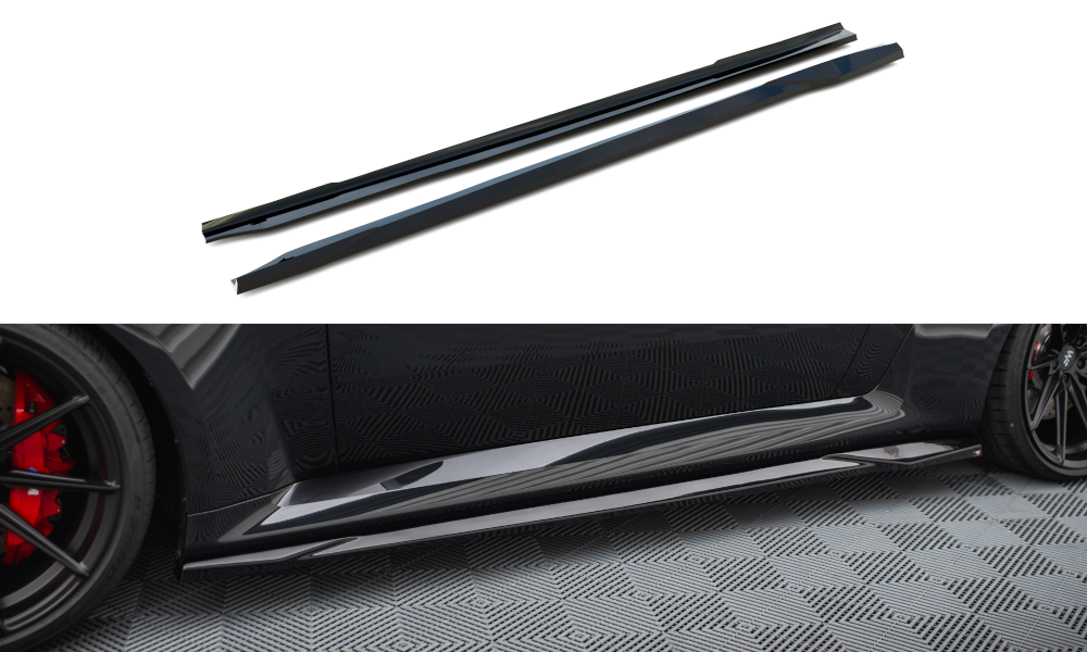 Maxton Seitenschweller Ansatz für V.1 für BMW M2 G87 schwarz Hochglanz
