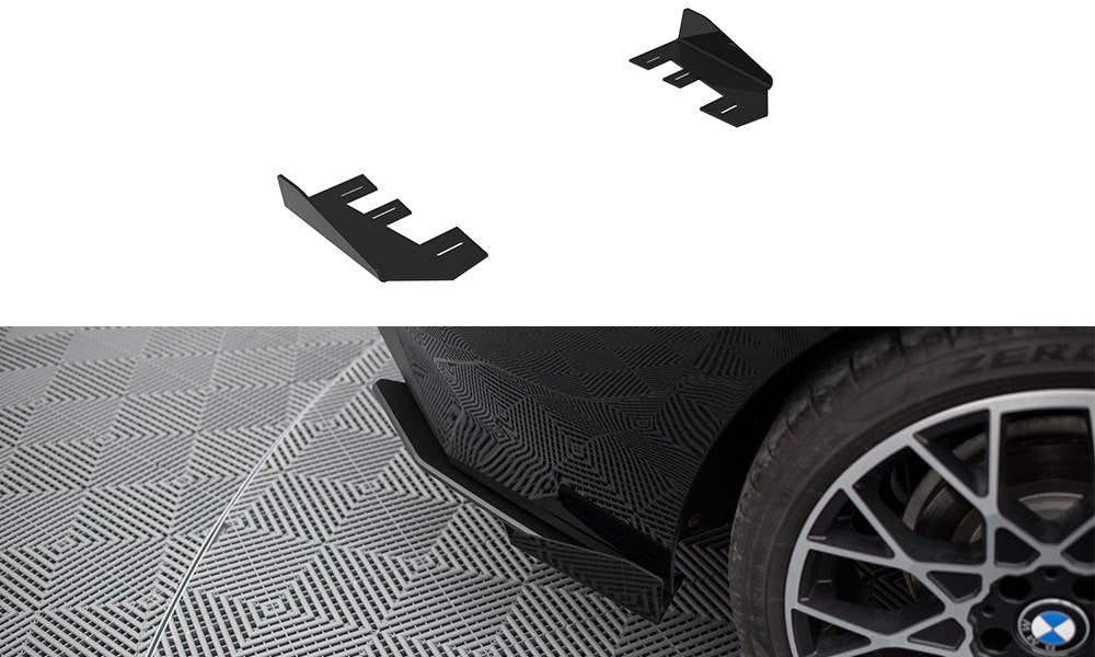 Maxton Hintere Seiten Flaps für BMW 2 Coupe G42 schwarz Hochglanz