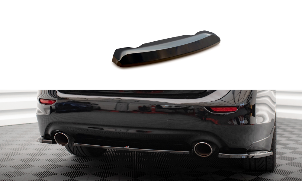 Maxton Mittlerer Diffusor Heck Ansatz für Infiniti Q50 S Mk1 schwarz Hochglanz