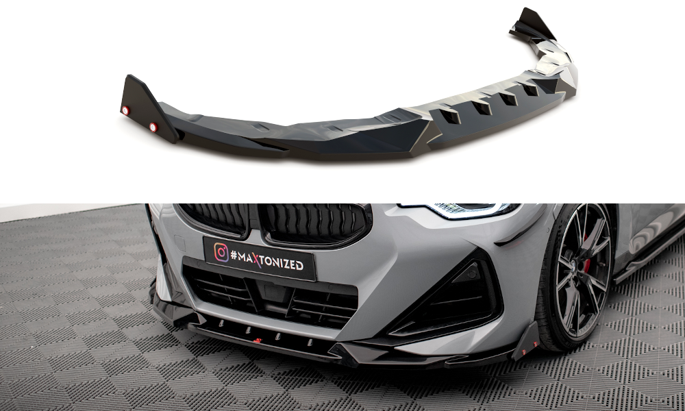 Maxton Front Ansatz V.2 +Flaps für BMW 2 Coupe M-Paket / M240i G42