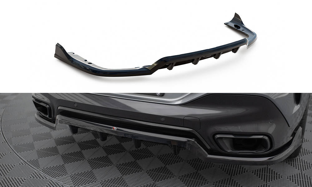 Maxton Mittlerer Diffusor Heck Ansatz DTM Look für V.2 BMW X6 M-Paket G06 Facelift schwarz Hochglanz