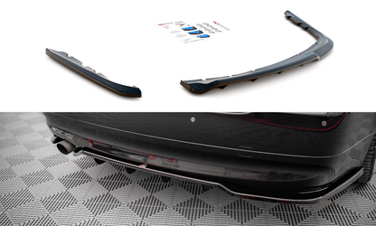 Maxton Mittlerer Diffusor Heck Ansatz DTM Look für BMW 3er Limousine E90 schwarz Hochglanz