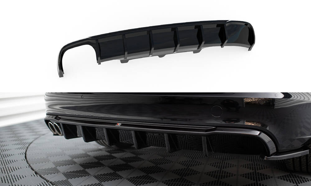 Maxton Diffusor Heck Ansatz für Audi A6 Avant C7 (Einseitige Doppelauspuffversion)