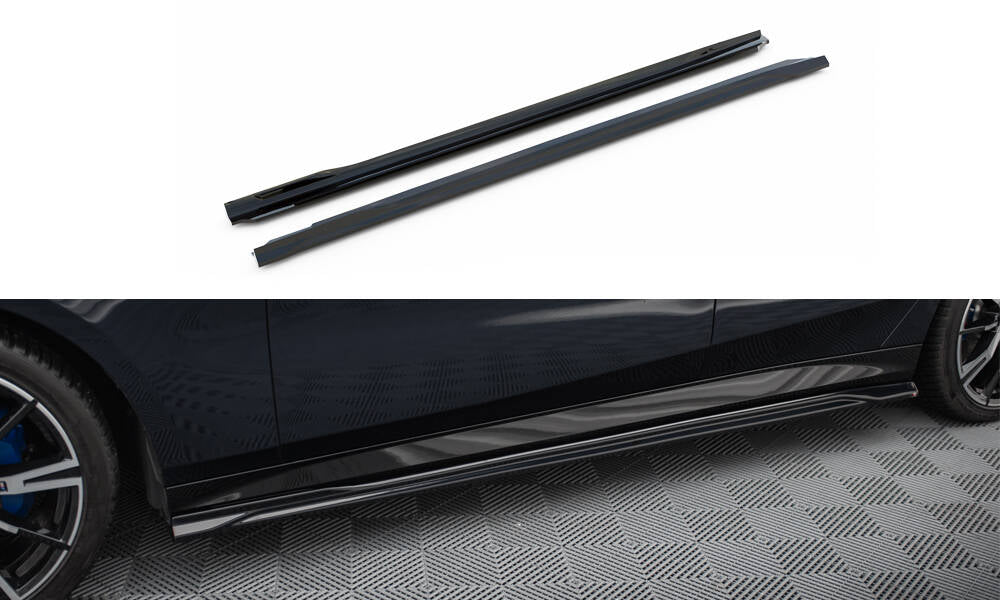 Maxton Seitenschweller Ansatz für V.2 für BMW 5er M-Paket G60 schwarz Hochglanz