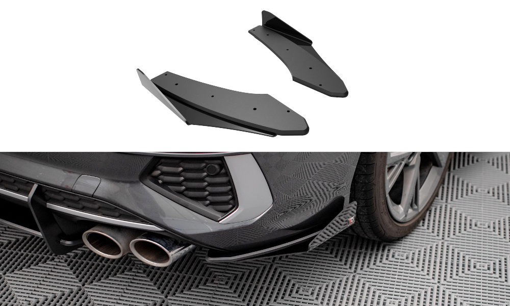 Maxton Street Pro Heck Ansatz Flaps Diffusor +Flaps für Audi S3 Limousine 8Y schwarz Hochglanz