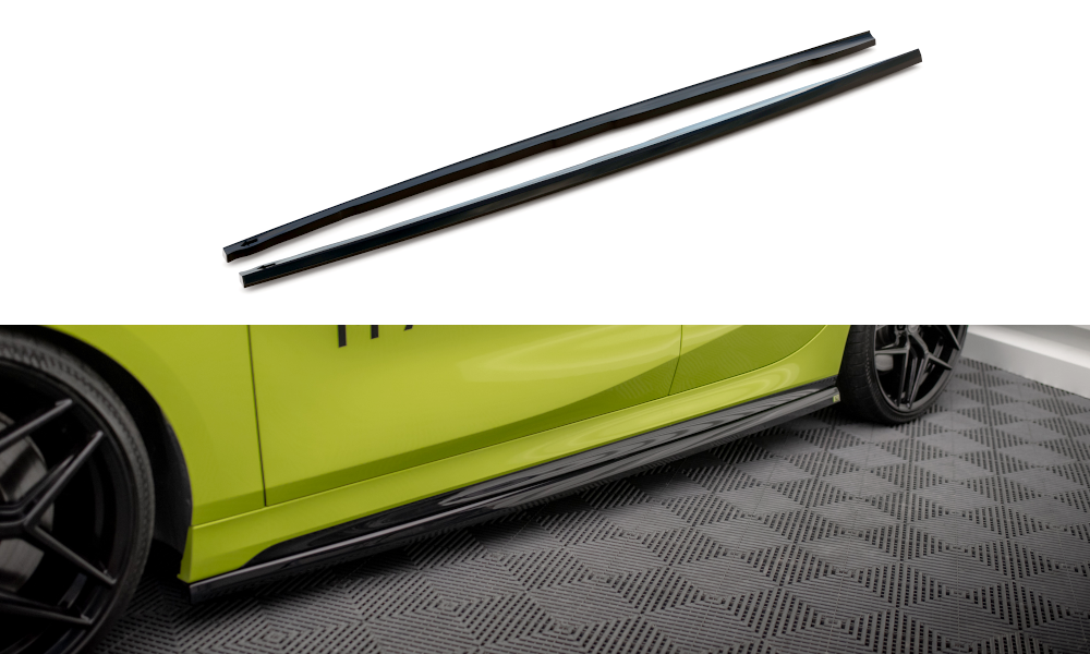 Maxton Seitenschweller Ansatz für V.4 BMW 1er F40 M-Paket/ M135i  schwarz Hochglanz