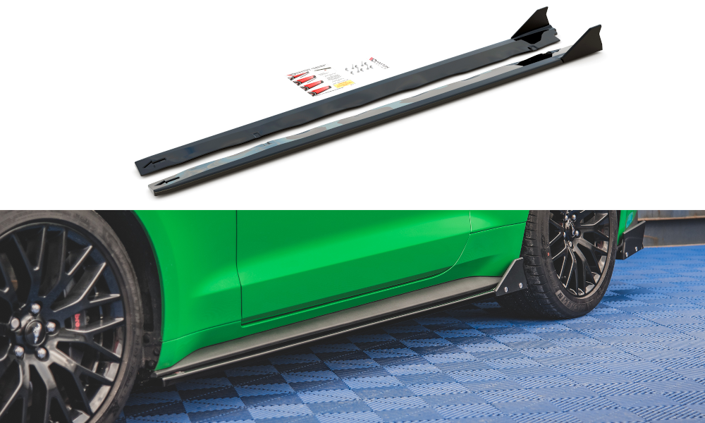 Maxton Seitenschweller Ansatz für + Flaps  Ford Mustang GT Mk6 Facelift