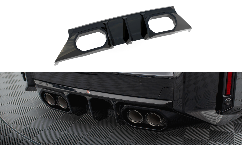 Maxton Diffusor Heck Ansatz V.2 für BMW M2 G87 schwarz Hochglanz