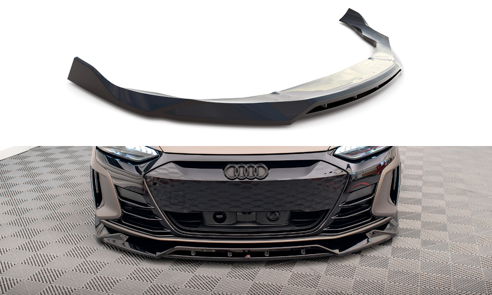 Maxton Front Ansatz V.2 für Audi e-Tron GT / RS GT Mk1 schwarz Hochglanz