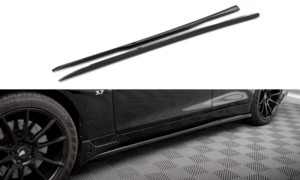 Maxton Seitenschweller Ansatz für V.1 für Infiniti Q50 S Mk1 schwarz Hochglanz