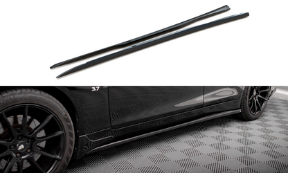 Maxton Seitenschweller Ansatz für V.1 für Infiniti Q50 S Mk1 schwarz Hochglanz