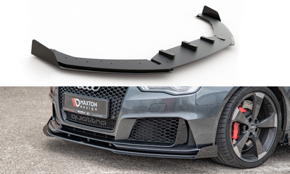 Maxton Robuste Racing Front Ansatz für passend +Flaps für Audi RS3 8V Sportback schwarz Hochglanz