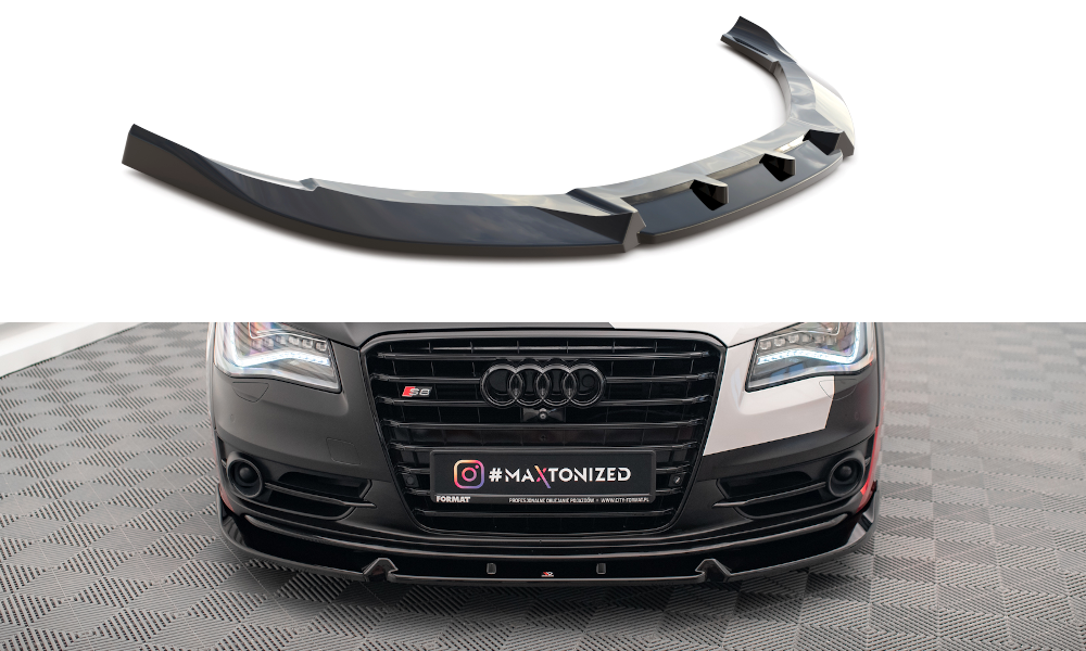 Maxton Front Ansatz V.2 für Audi S8 D4 schwarz Hochglanz