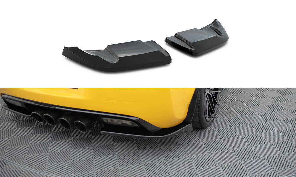 Maxton Heck Ansatz Flaps Diffusor für Chevrolet Corvette C6 schwarz Hochglanz