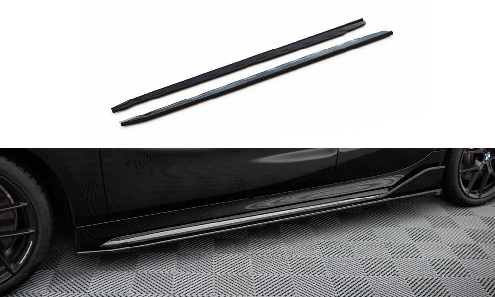 Maxton Seitenschweller Ansatz für BMW M135i M-Performance F40 schwarz Hochglanz