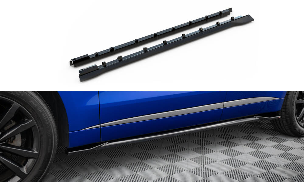 Maxton Seitenschweller Ansatz für Jaguar F-Pace R-Sport Mk1 schwarz Hochglanz