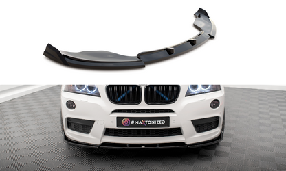 Maxton Front Ansatz für BMW X3 M-Paket F25 schwarz Hochglanz