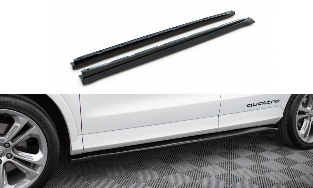 Maxton Seitenschweller Ansatz für Audi Q3 S-line 8U schwarz Hochglanz