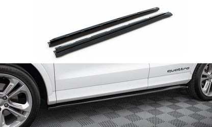 Maxton Seitenschweller Ansatz für Audi Q3 S-line 8U schwarz Hochglanz