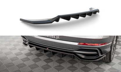 Maxton Mittlerer Diffusor Heck Ansatz DTM Look für Audi Q3 S-Line F3 schwarz Hochglanz
