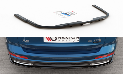 Maxton Mittlerer Diffusor Heck Ansatz DTM Look für Audi A6 S-Line C8 schwarz Hochglanz