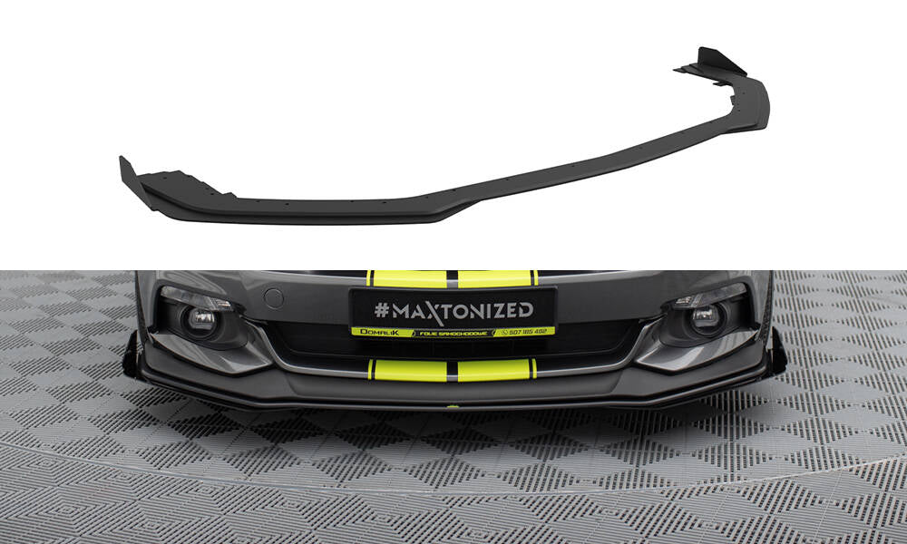 Maxton Street Pro Front Ansatz für +Flaps für + Flaps Ford Mustang GT Mk6  schwarz Hochglanz