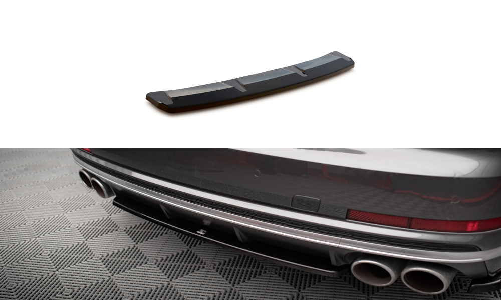 Maxton Mittlerer Diffusor Heck Ansatz für Audi S8 D5 schwarz Hochglanz