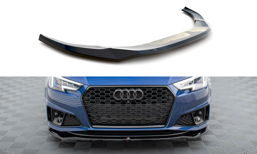 Maxton Front Ansatz V.2 für Audi A4 Competition B9  schwarz Hochglanz