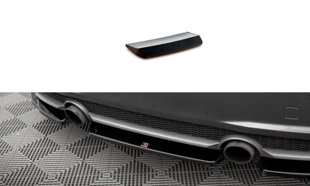 Maxton Mittlerer Diffusor Heck Ansatz für Audi TT S-Line 8S schwarz Hochglanz